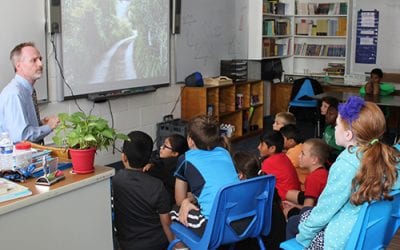 Fourth Graders Learn About George Fox and the Origins of Quakerism from Associate Head of School Chris Kimberly