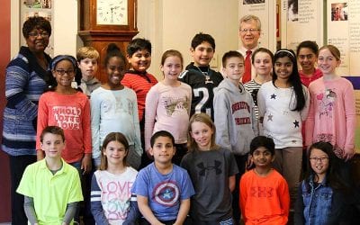 Fourth Graders Help Wind Hollinshead Clock