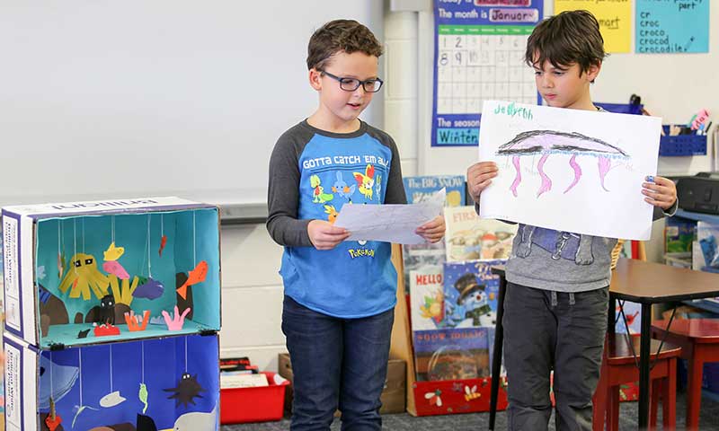 Preschoolers Learning about Marine Life from First Grade