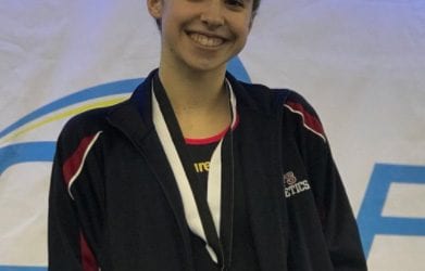 Christina Levins ’21 Captures Bronze at Eastern Swimming Championships