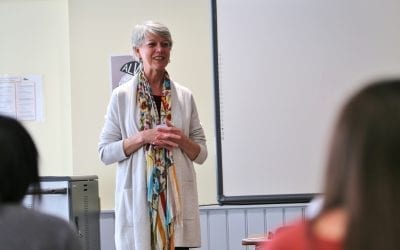 Diane Randall, Executive Secretary of Friends Committee, Visits Upper School Leadership Class