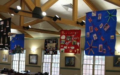 Middle School Advisory Classes Decorate Dining Hall Commons with Community Banners