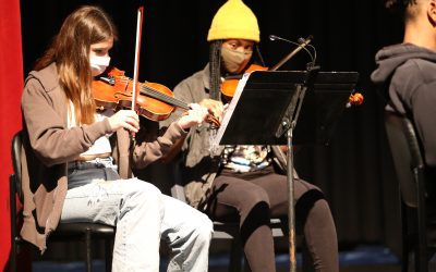 Middle School Students Enjoy Beautiful LIVE Music Courtesy of Upper School Ensemble Groups