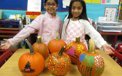 First Grade Class Creates Artist-Inspired Pumpkin Art